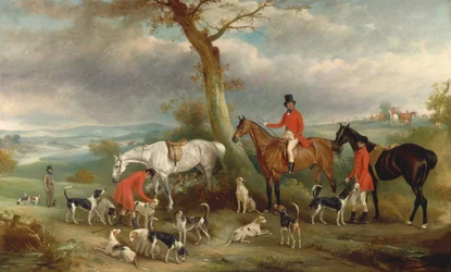 Thomas Wilkinson, M.F.H., mit den Hurworth Foxhounds